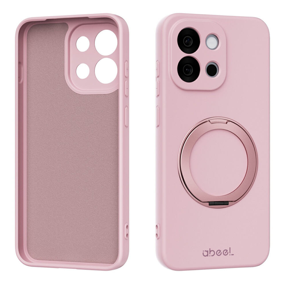 (Pink) For Oneplus 13T 5G Magnetic Case Kickstand Skin Touch Liquid Silicone Phone Cover Pink 6914296673265