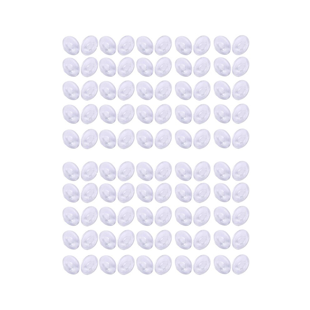 50 Pairs of Silicone Eyeglass Nose Pads Push in Round 9mm