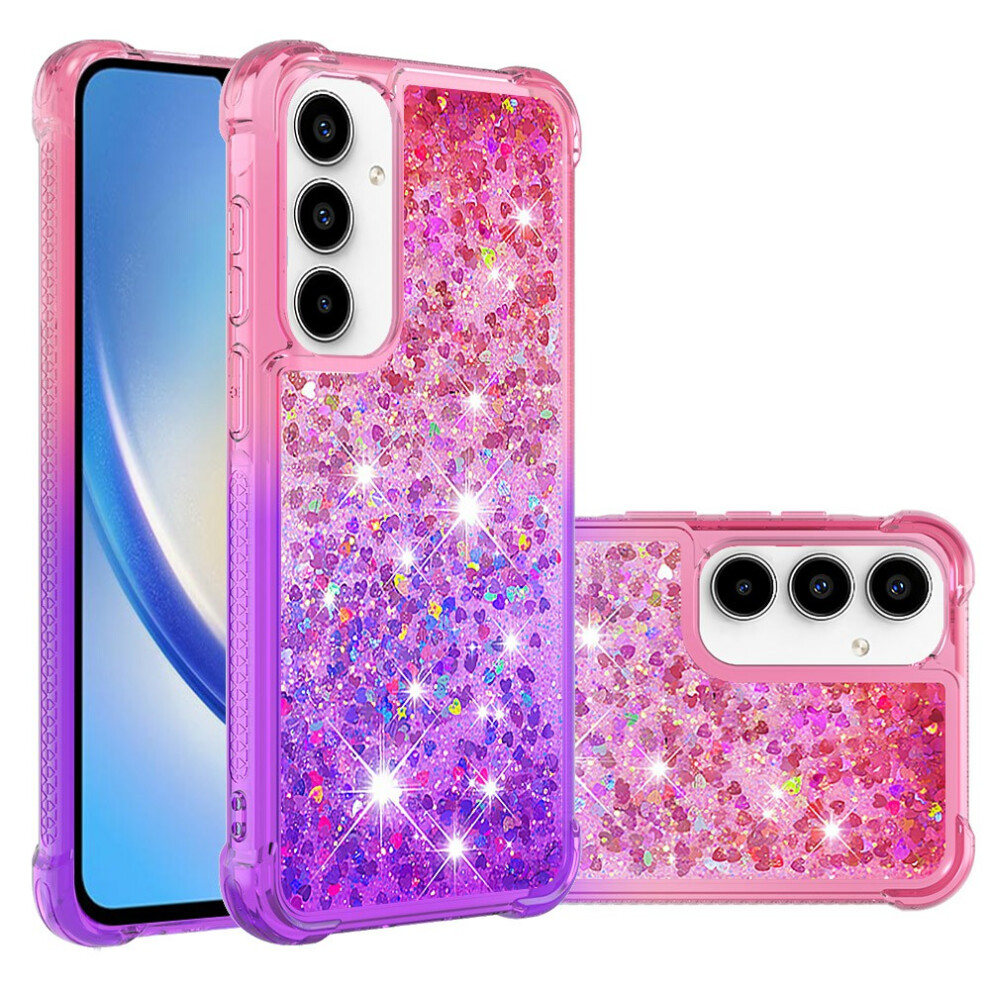 (+Purple) For Samsung Galaxy A37 5G Tpu Case Gradient Quicksand Phone Back Cover Pink/Purple 6914290829774