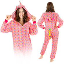 Kigurumi-Einteiler, warmer Einteiler-Pyjama, Overall mit Reißverschluss, Größe S
