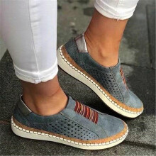 Women's Casual Slip-On Loafers, Blue, Big Size 43, Fashion Flats for Summer & Outdoor Walking