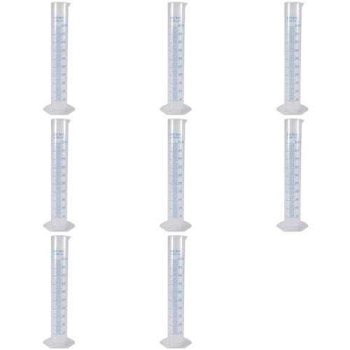 8X 500 Ml Plastic Transparent Graduated Tube.