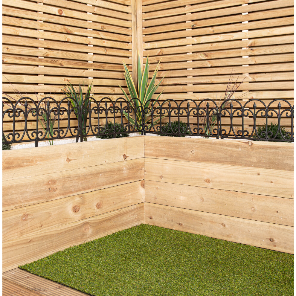 B&Q - 23Cm Set Of 24 Black Ornate Decorative Garden Border Edging - Image 2
