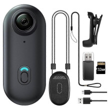 (Black with 32GB USB) 4K Thumb Action Camera, Tiny Size, Mount Anywhere, Small Body Camera with Clip