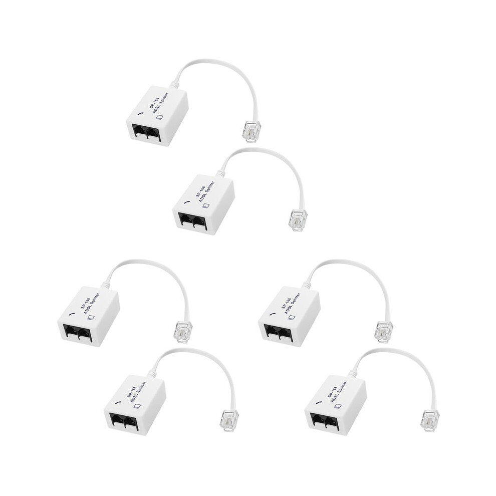 6Pcs Dsl Filter Splitter Adsl Splitter For Phone Male To 2 Female Rj11 6P4c/6P2c Telephone Modem Converter Adapter 4711791565437