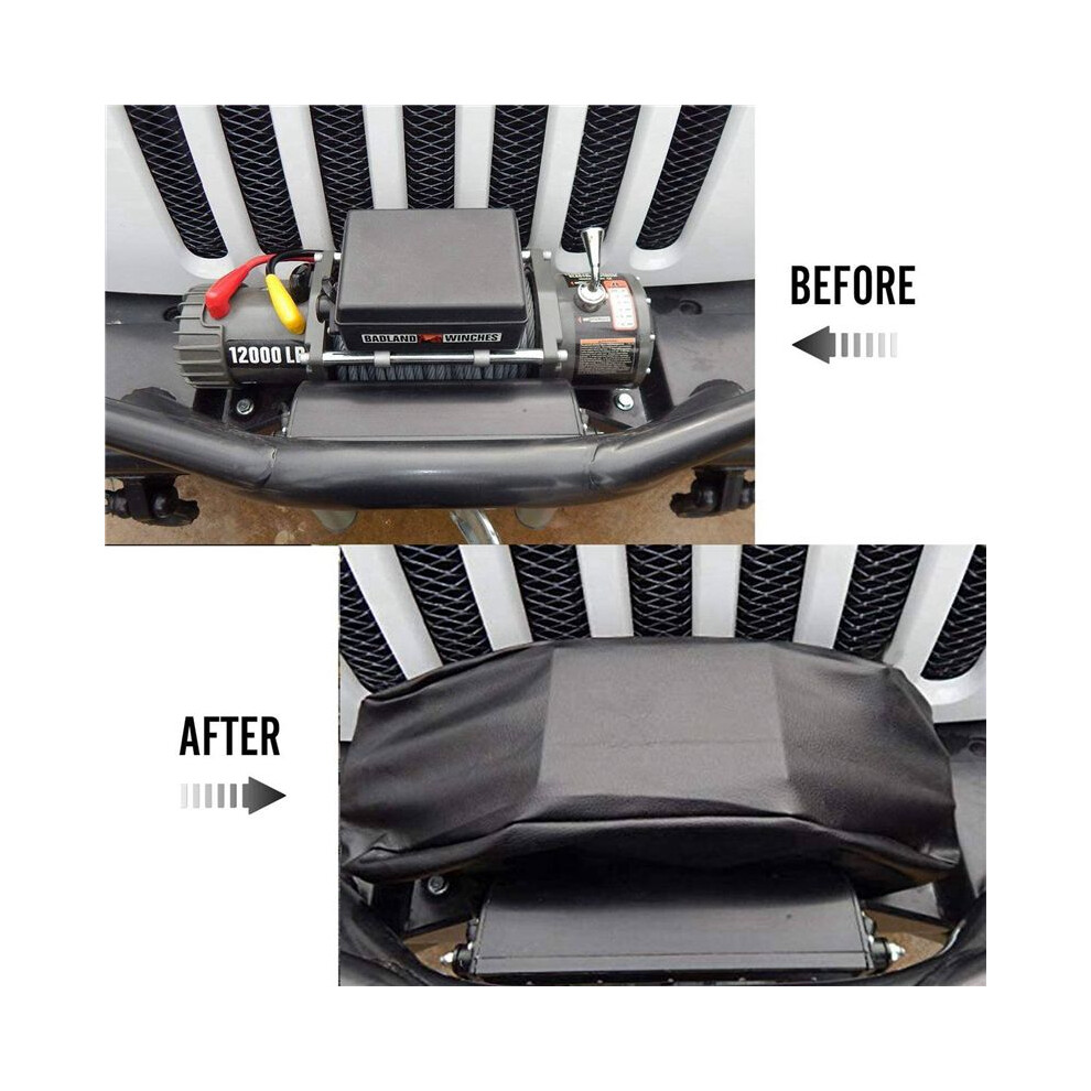 2X Winch Cover Heavy Duty Waterproof Winch Protection Cover Dust-Proof Universal For To 17500 Lbs 4712181028389