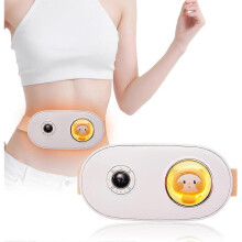 Portable Heating Pads Fast Heating Belly Wrap Belt with 3 Heat Levels and 5 Massage Modes for Women and Girl (White)