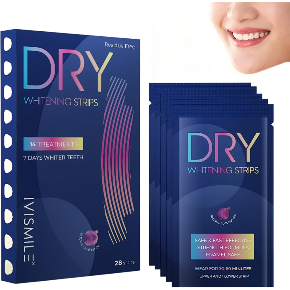 Gogerstar 14 Days Treatments Tooth Whitening Strip, Hydrogen Peroxide Teeth Whitening Strips, Non-Slip Gentle Teeth Whitener Strips For Stains Removal