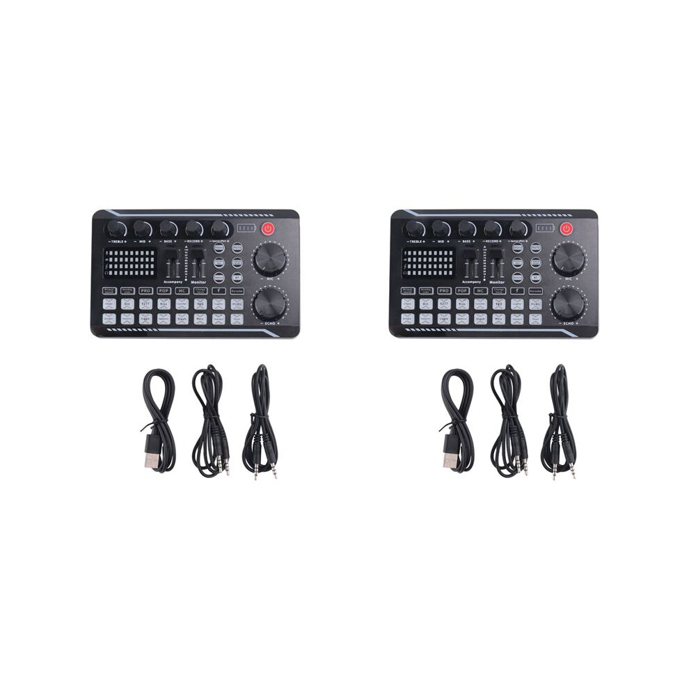 2X F998 Sound Card Microphone Sound Audio Interface Mixer Sound Card Mixing Console Amplifier For Phone Pc 4711485267531