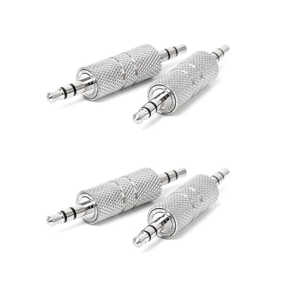 4Pcs 3.5Mm Stereo Male To 3.5Mm Male Headphone Audio Adapter Jack Coupler Connector 6034197962128