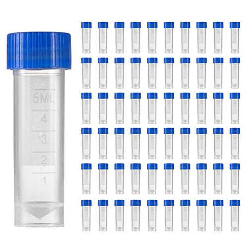 600Pcs 5Ml Plastic Graduated Vial Storage Container Test Tubes with Screw Caps