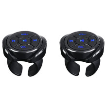 2X Telecomando per Pulsante Multimediale  Senza Fili per Auto, Moto, Bici, Volante, Riproduzione Musicale, Telecomando per Telefono, Tablet