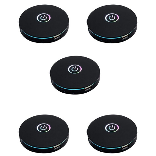 5X Computer  RGB Lighting Effect External Host Power  Button,Suitable for Internet Cafes,Homes(Black)