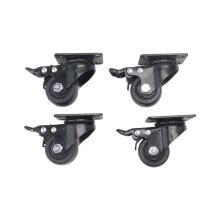 2" 4er-Pack Lenkrollen mit Bremsen, Schwerlast-Lenkrollen, Industrielle Schwerlast-Nylonräder, Tragfähigkeit 600 Kg