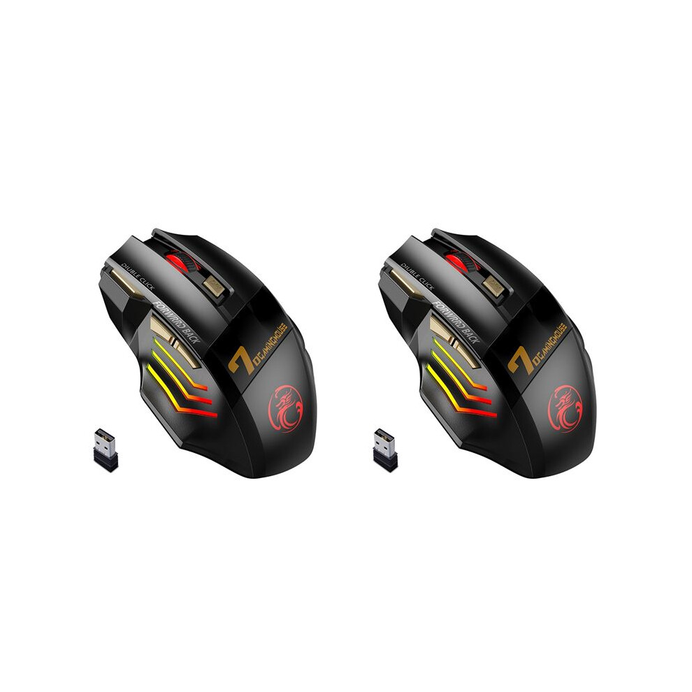 2X Wireless Gamer Mouse For Computer 2.4G Rgb Rechargeable Gaming Mouse Usb Mouse Silent Ergonomic Mice Black 6032948339724
