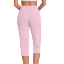 Womens High Waisted Capri Leggings with Pockets, 7/8 Length Yoga Workout Running Pants, Tummy Control Slim Fit Athletic Pants - Pink, S-5XL,Size 2XL
