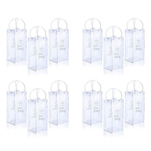 Saco PortáTil de Vinho com Gelo para 12 Peças Saco Refrigerador de Vinho Saco de PVC para Vinho com Alça para Champanhe, Cerveja Gelada, Vinho
