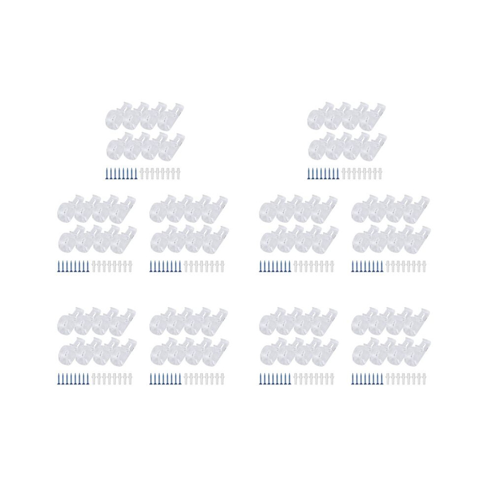 80Pcs Curtain Clear P Clips Hook,Roller Blind Clips Child Safety Chain Cord P Clip Hooks