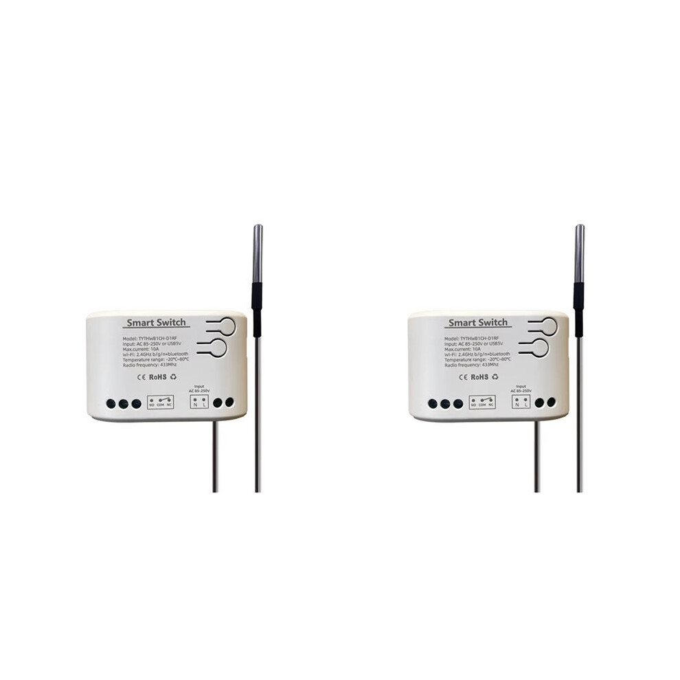 2X Tuya Life Wifi Relay Temperature Monitoring Thermostat Sensor Passive Dry Contact Relay 85-250V 4711177229540