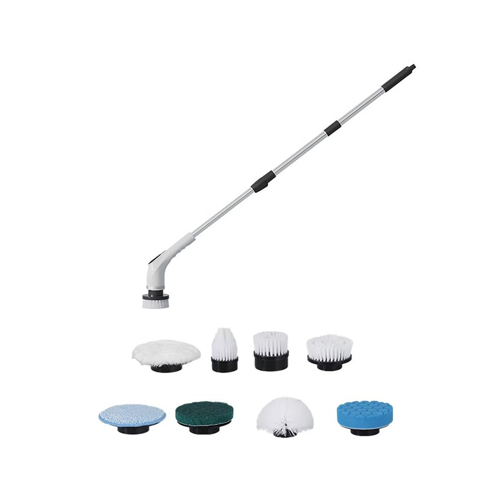 Electric Scrubber Cordless Cleaning Brush With 8 Replaceable Brush Heads 2 Extension Handle For Bathtub Kitchen 6032982483421