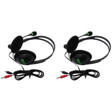 2pcs 3.5MM Audio Headset Computer Headsets with 270 Degree Boom Mic Suitable for Desktop Computers