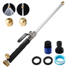 Jet Nozzle for Garden Hose with 2 Different Nozzles & Quick Connectors High Pressure Water Wand for Car Patio Cleaning