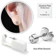 8 Pack Disposable Painless Safe Ear Piercing Kit with Studs for Girls Boys Women Men