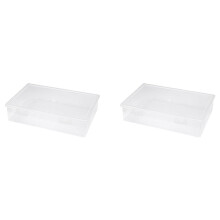 2X Akten-Organizer Aus Kunststoff, Transparent, Quadratisch, Aufbewahrungsbox,, Aufbewahrungsbox, Aktenaufbewahrungsbox, S