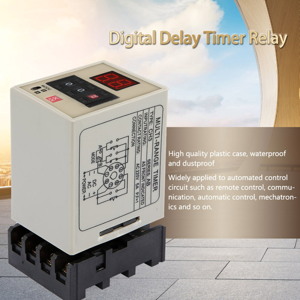 AH3-DM Delay Timer 0.01S-99H DC 12V LED