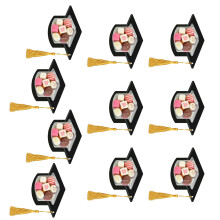 10Pcs Commencement Cap Shape Candy Box Set Graduation-Black