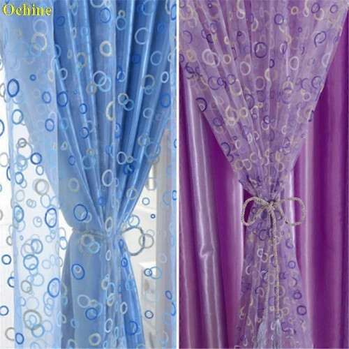 Bubble Type Voile Window Curtains Sheer Panel Drape Scarf Curtain