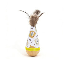 SelfTeasing Wobbling Cats Toy With Wood Base-PolkaDots
