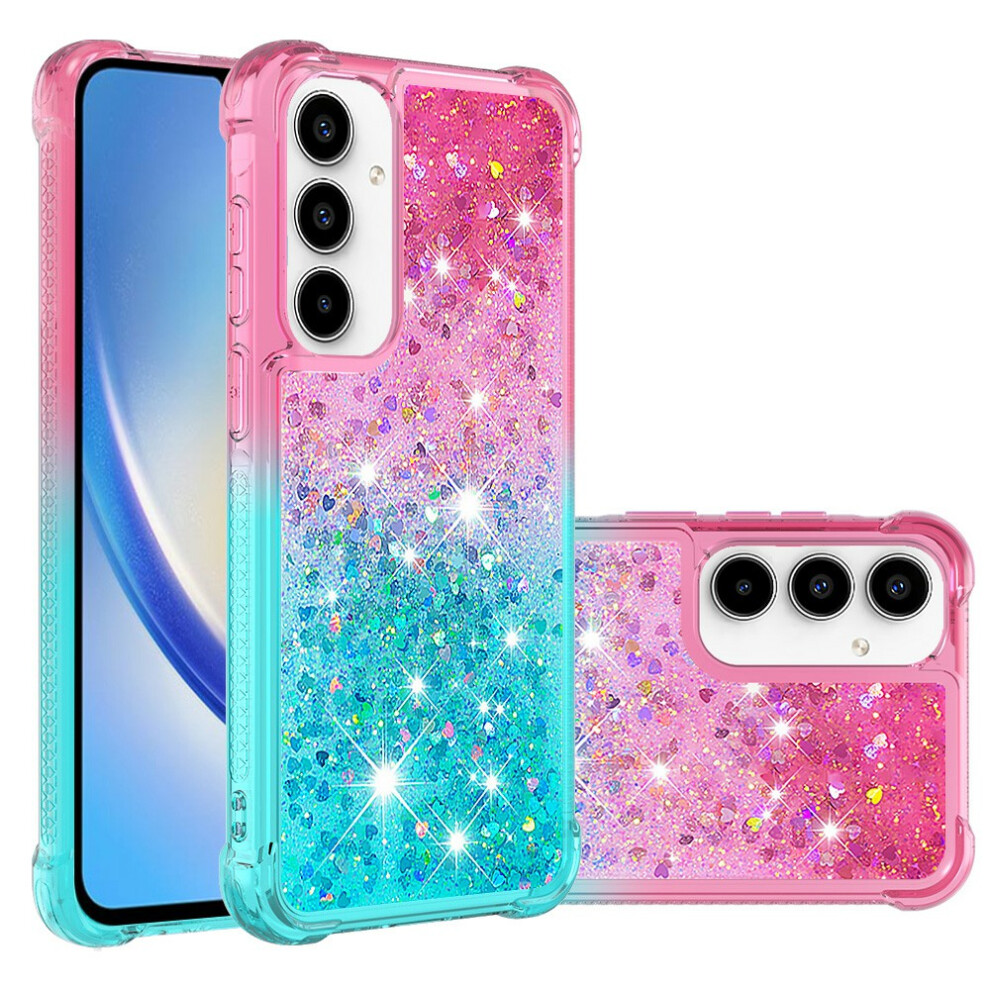 (Pink+Sky ) For Samsung Galaxy A37 5G Tpu Case Gradient Quicksand Phone Back Cover Blue 6914290324026