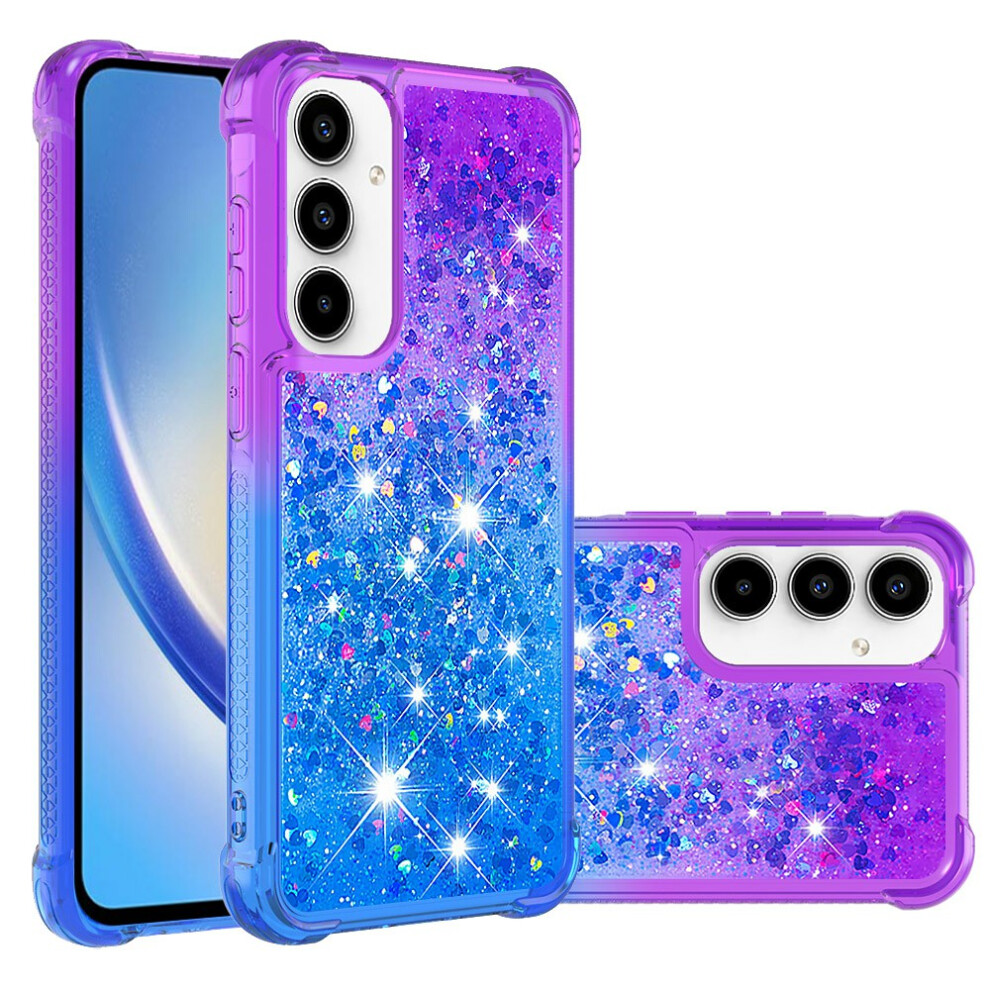 (Purple+Sky ) For Samsung Galaxy A37 5G Tpu Case Gradient Quicksand Phone Back Cover Blue 6914293662545