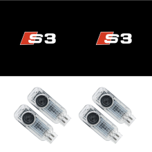 4 Pack Logo Projector Lights for A4L A5 A6L A7 A8L Q3 Q5 Q7, Door Welcome and Ambient Lighting, Black Film Lens