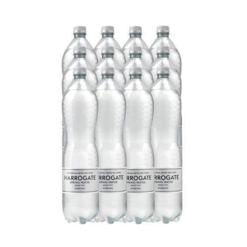 Harrogate Spring Bottled Water Sparkling 1.5l PET Silver Label/Cap