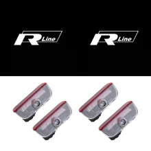 LED-auton oven tervetulovalo R Line -logoilla, langattomat lätäkkövalot, virheettömät laservarjovalot, yhteensopiva Volkswagenin kanssa, 4 kpl