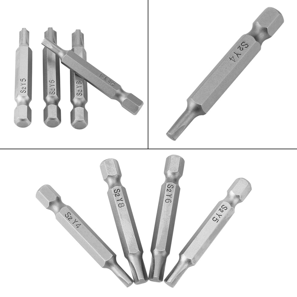 4pc Triangle Y Type 1/4 Hex Magnetic Bits