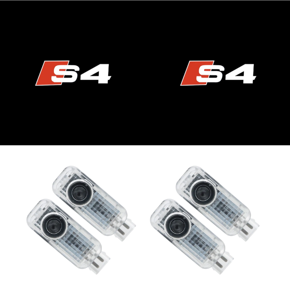 4-Pack Compatible Logo Projector Lights For A4l/A5/A6l/A7/A8l/Q3/Q5/Q7, Door Welcome Ambient Lighting, Black 6083684376528