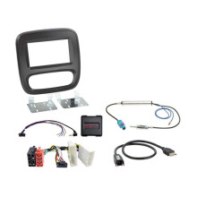 Kit 2-DIN - Fiat/Nissan/Opel/Renault - Instalación de autoradio - Color negro - Universal