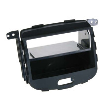 Adaptador de fachada soft touch 2-DIN con hueco para objetos compatible con Hyundai i10 2008 >