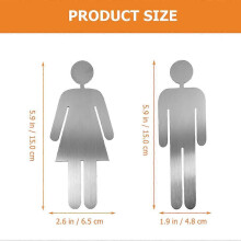 1 Pair Restroom Identification Signs Men Women Toilet Signs Restroom Guiding Signs