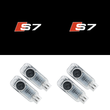 4er-Set kompatibler Logo-Projektor-Leuchten für Audi S7, passend für A4L, A5, A6L, A7, A8L, Q3, Q5, Q7, Türbegrüßungs- und Ambientebeleuchtung