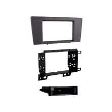 Fachada de autoradio 2 DIN con hueco para objetos compatible con Volvo S60/V70/XC70 gris