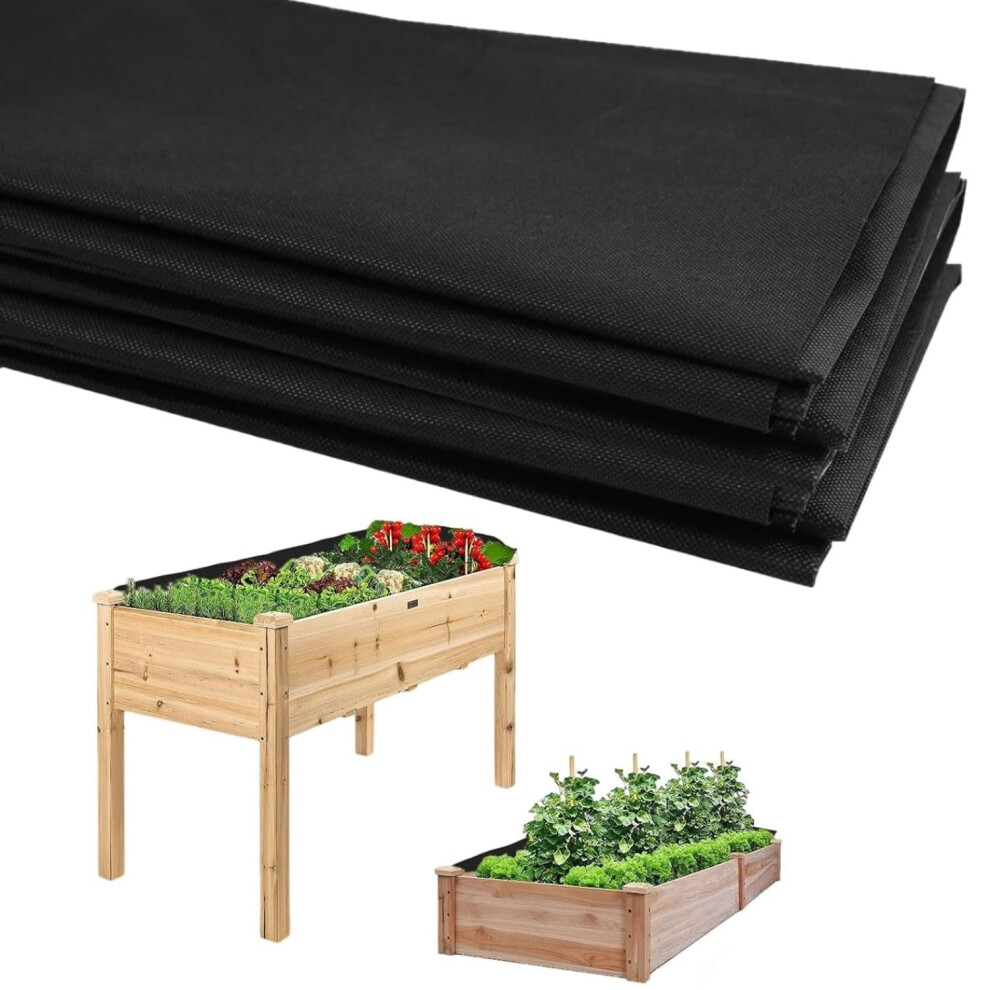 Kaheign 2 Pieces Raised Bed Planter Liners, 160Cm X 210Cm Large Veg Trough Fabric Liner Non Woven Vegetable Trugs Mat Planting Gro