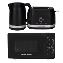 Kettle, Toaster & Microwave Set, Ella Collection by Hamilton Beach, Black