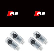 4 kpl yhteensopivat Audi-logo heijastinvalot R8-malliin oviin tervetulo- ja tunnelmavalaistukseen, helppo asennus