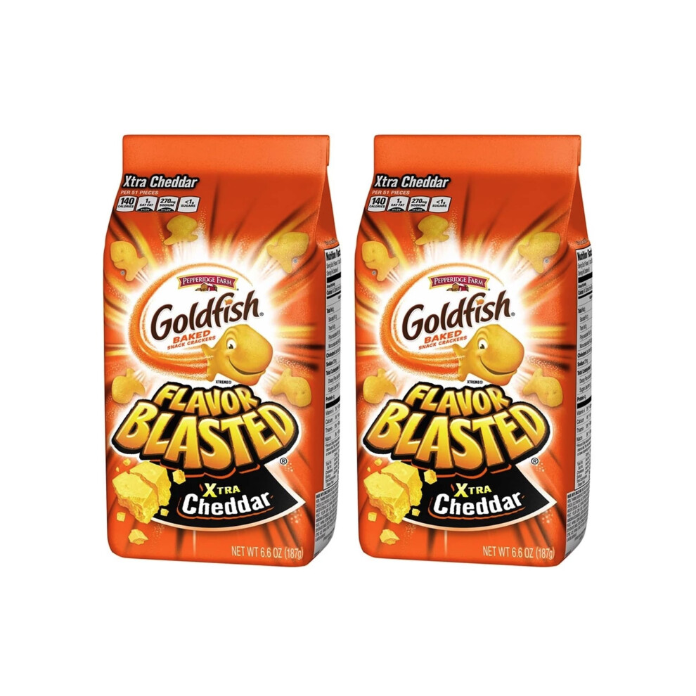 Pepperidge Farm Goldfish Crackers - Flavor Blasted Xtra Cheddar 187G (Pack Of 2)
