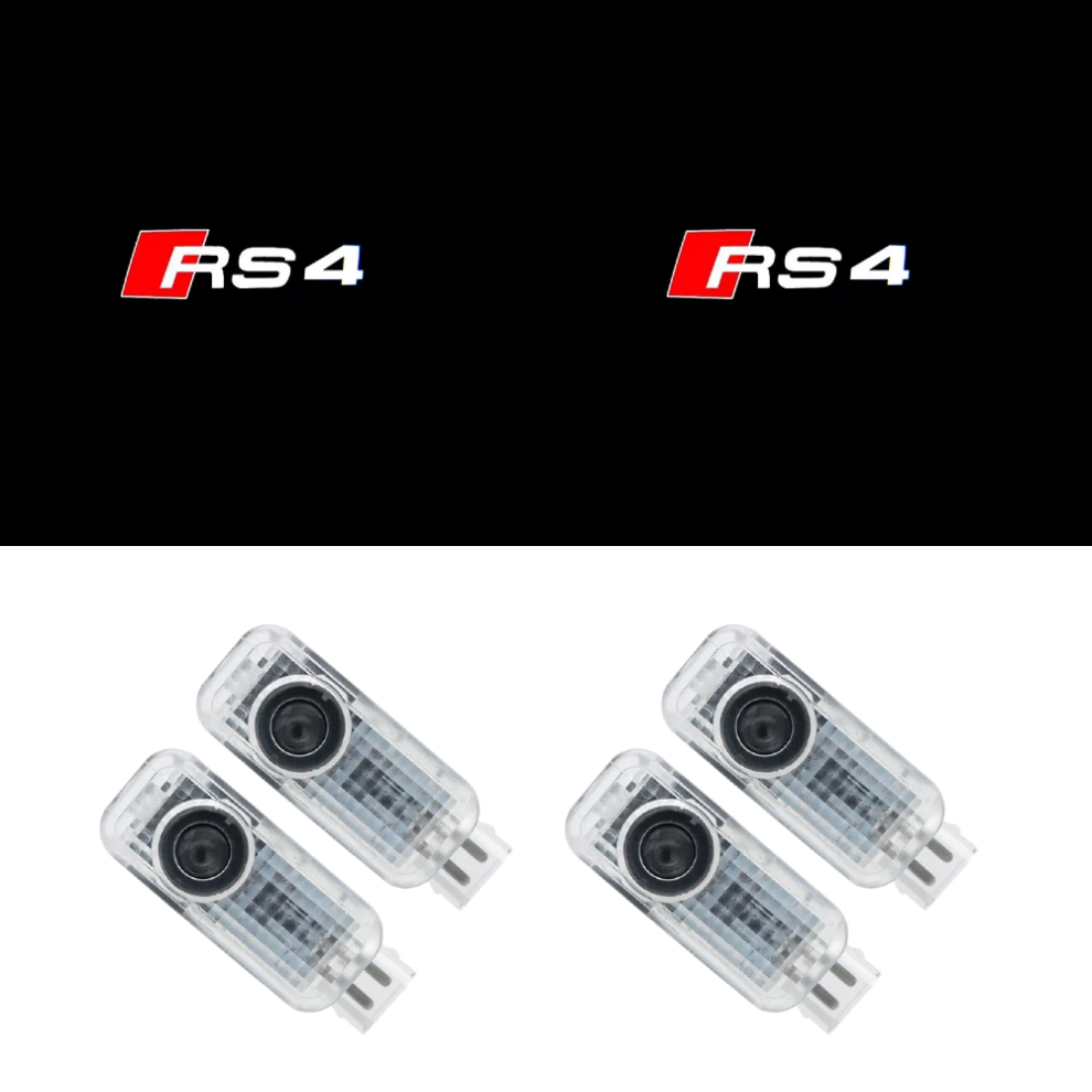 4 Pack Car Door Projector Lights, Welcome Puddle Lights, Ambient Lighting For Rs4 Style Vehicles 6083684376658