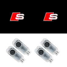 4er-Set Türprojektor-Leuchten für Audi A4L A5 A6L A7 A8L Q3 Q5 Q7, Türbegrüßungs- und Ambientebeleuchtung, helle Projektion, einfache Montage